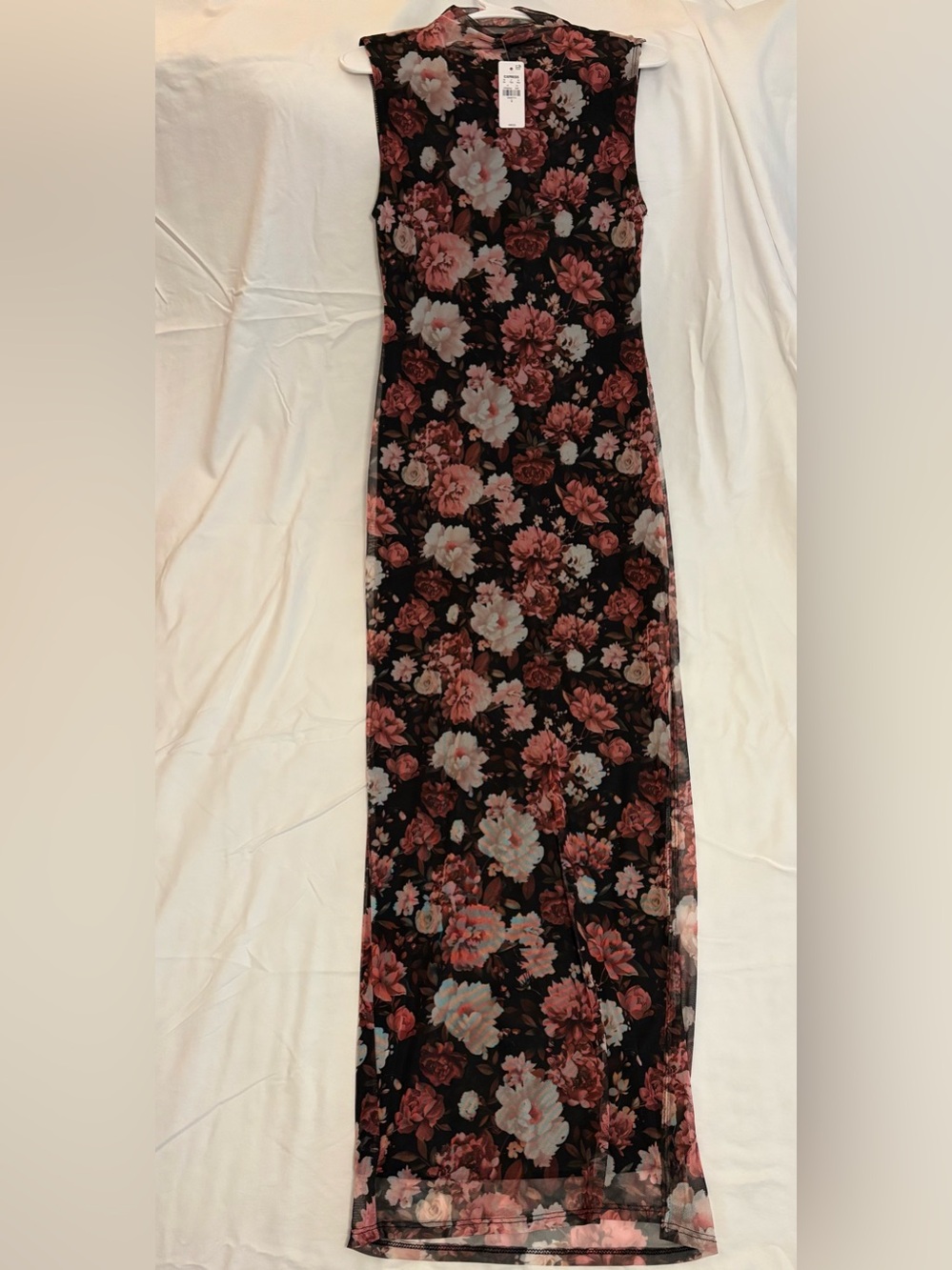 Express - NWT - S - Sleeveless BlackPink Floral Maxi Dress